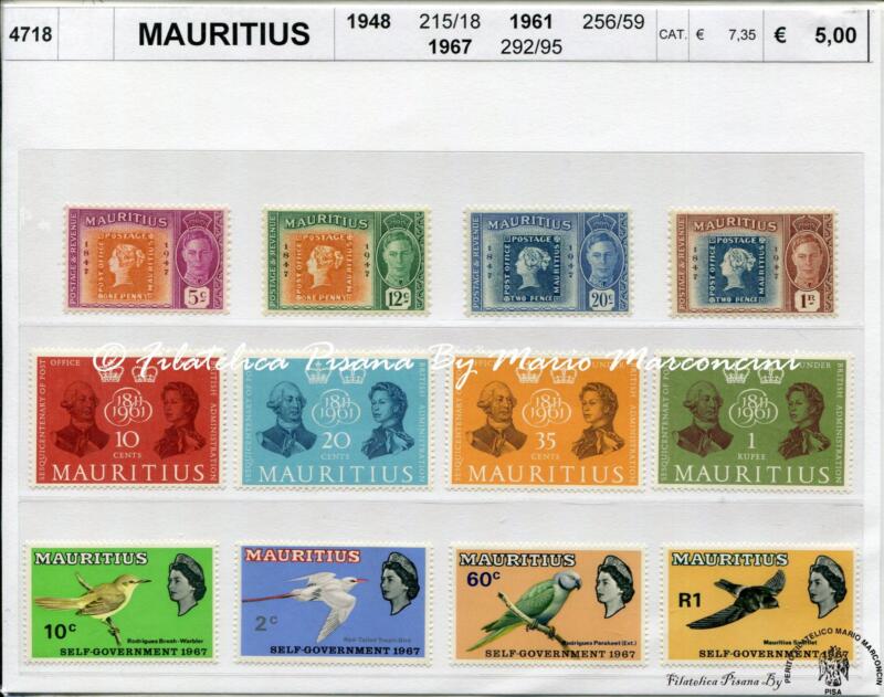 4718 Francobolli Mauritius anni 1948, 1961, 1967