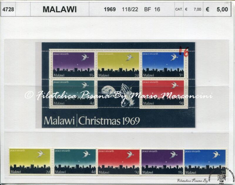 4728 Francobolli Malawi - anno 1968 - Natale
