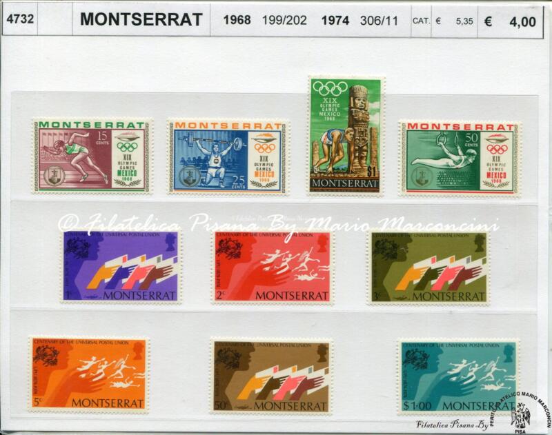 4732 Francobolli Montserrat - anni 1968 e 1974