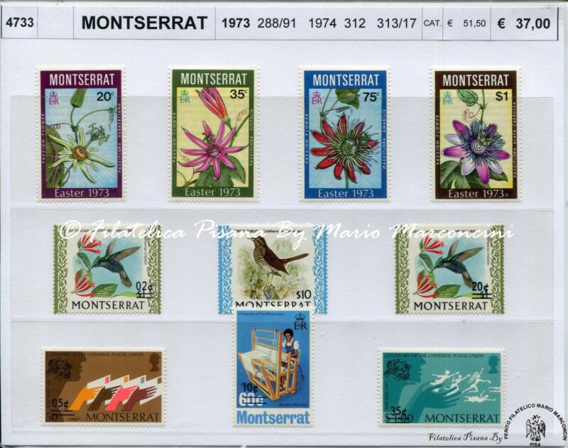 4733 Francobolli Montserrat - anni 1973 e 1974