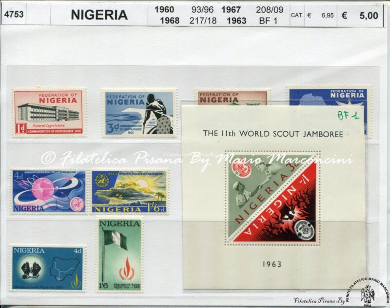 4759 Francobolli e foglietti Nigeria - Anni 1958, 1960 e 1963