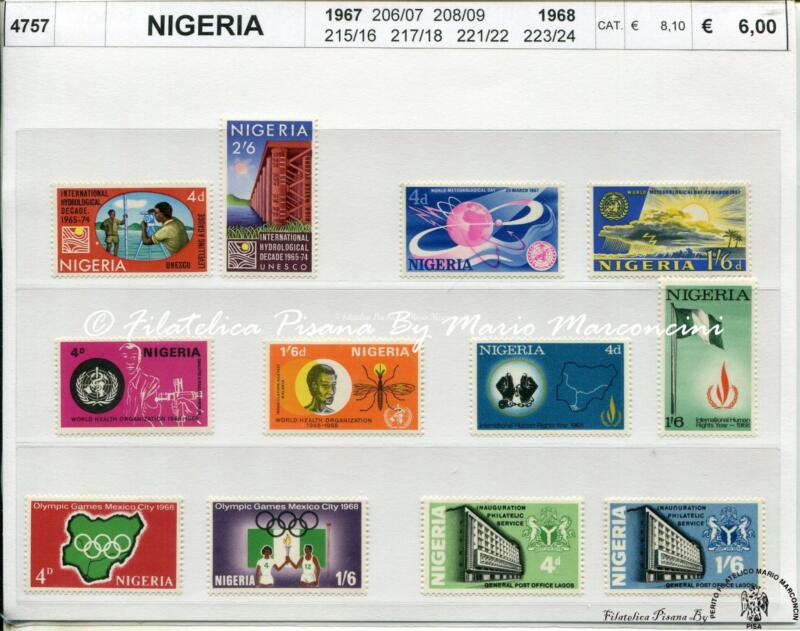 4757 Francobolli Nigeria - Anni 1967 e 1968 OLIMPIADI 1968