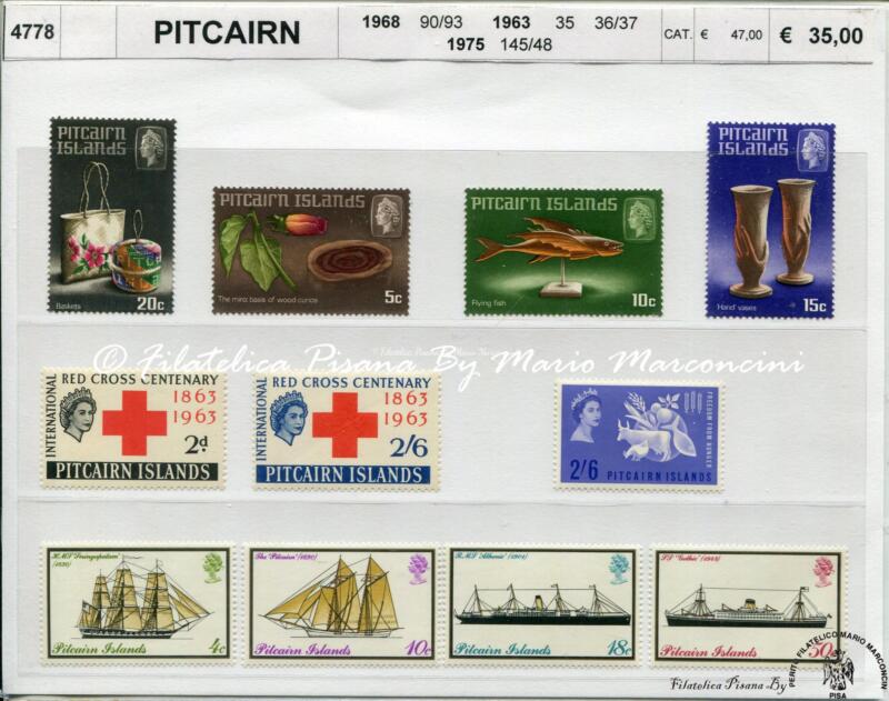 4778 Francobolli Pitcairn - Anni 1963 FAO, Croce Rossa, 1968 Folklore,1975 Navi