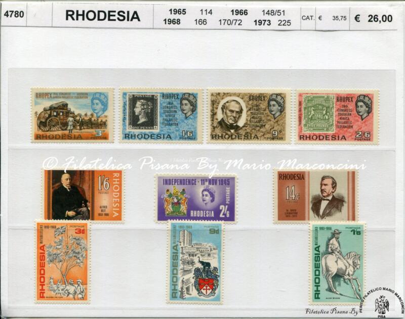 4780 Francobolli Rhodesia - Anni 1965, 1966, 1968, 1973