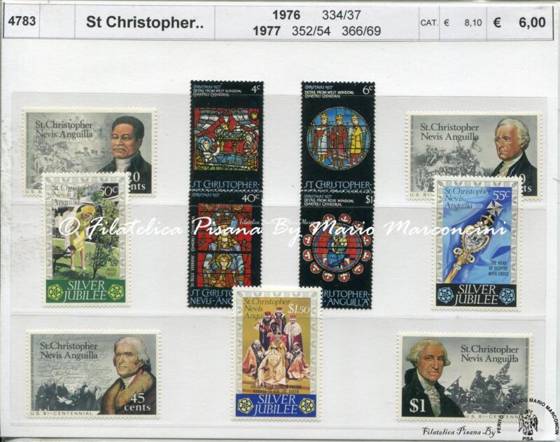 4783 Francobolli St. Christopher - Anni 1976 e 1977