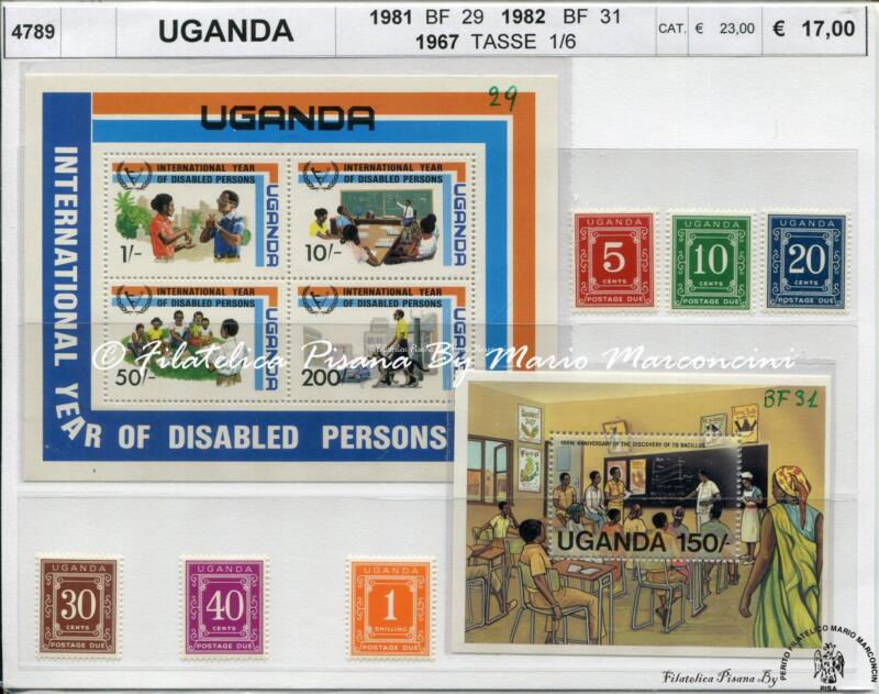 4789 Francobolli e foglietti Uganda - Anni 1967, 1981, 1982