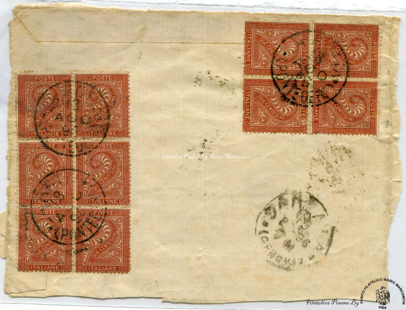 Storia postale. Frammento di lettera data timbro 18/08/1896