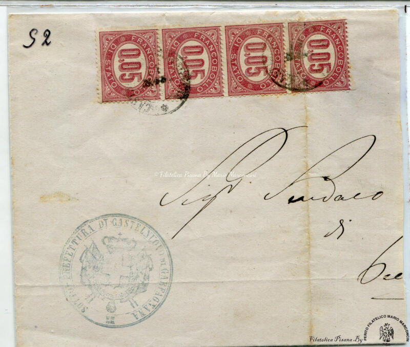 Storia postale. Frammento di Lettera di Servizio sotto Prefettura Castelnuogvo Garfagnana (Lucca)