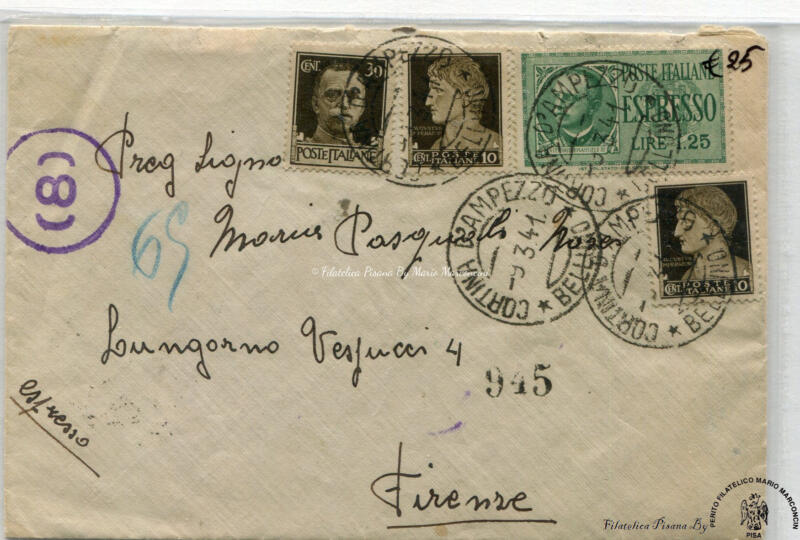 55    Italia  Lettera espresso   1941
