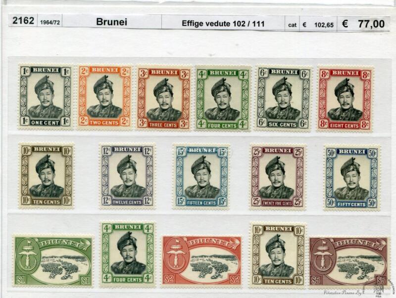 19   Brunei  1964 / 1972   ordinaria   vedute effigie  102/111