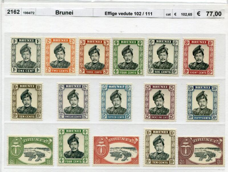 20  Brunei   1964/1968   effigie e vedute  102/111c