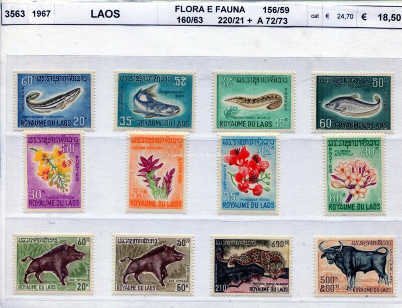 3563 Francobolli Laos - Anno 1967 FLORA e FAUNA