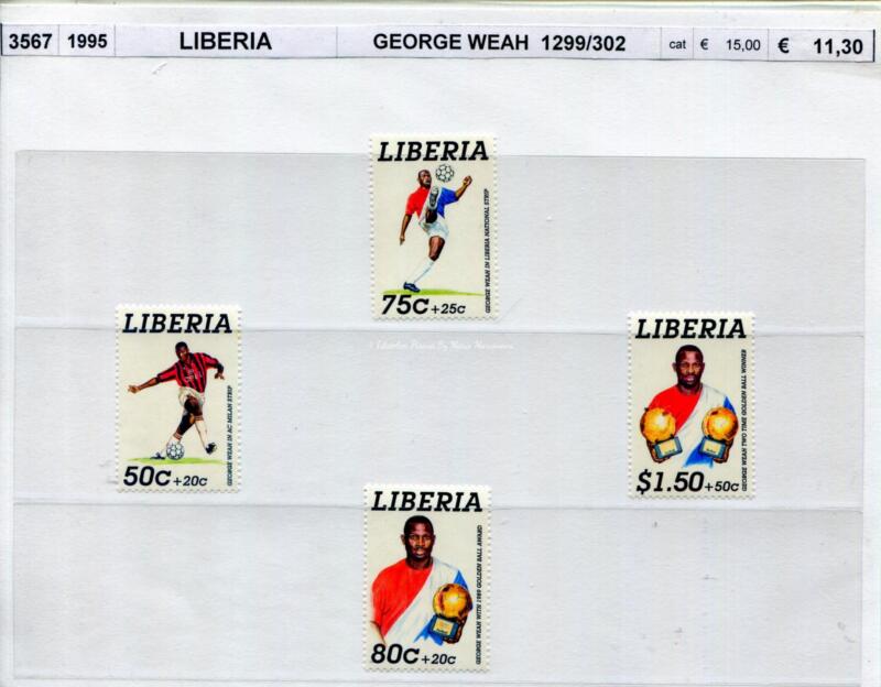 3567 Francobolli Liberia - Anno 1995 Calcio George Weah