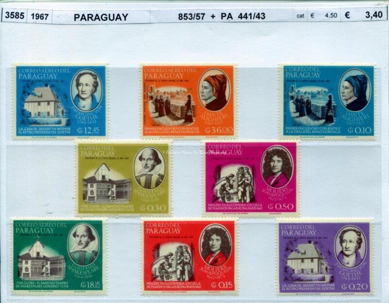 3585 Francobolli Paraguay - Anno 1967 Personaggi illustri