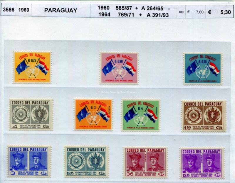 3586 Francobolli Paraguay - Anni 1960, 1964