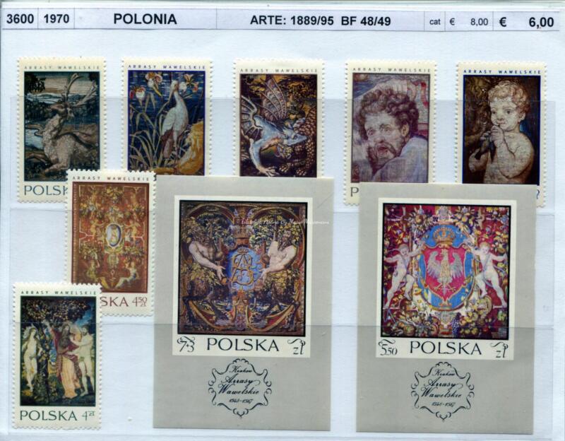 3600 Francobolli e foglietti Polonia - Anno 1970 QUADRI