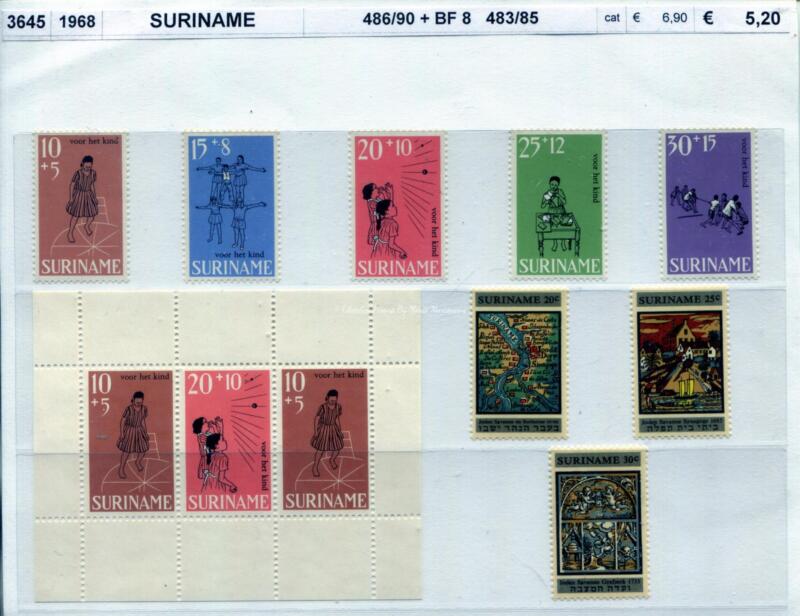 Francobolli e foglietto Suriname - Anno 1968