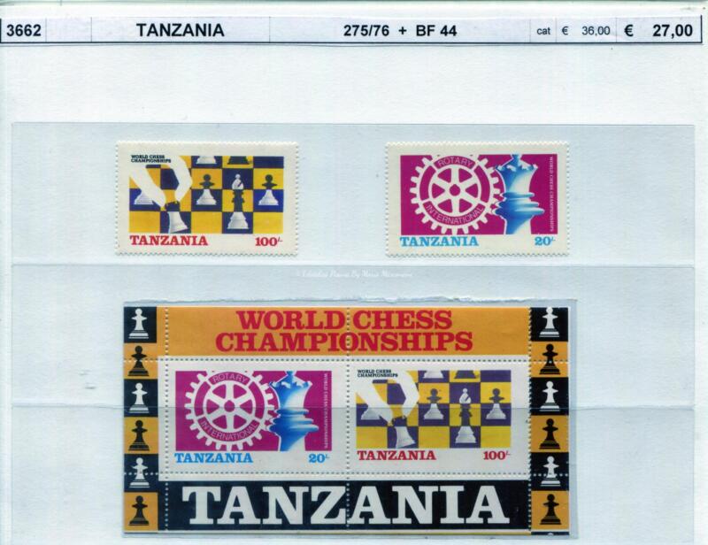 3662 Francobolli e foglietti Tanzania - Scacchi e Rotary