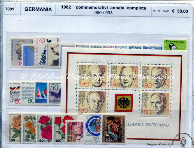 Francobolli Germania Anno 1982 Annata completa (cat. n. 950-993)