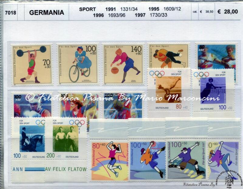 Francobolli Germania Anni 1991-1997 Tematica Sport