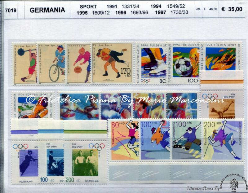Francobolli Germania Anni 1991-1997 Tematica Sport