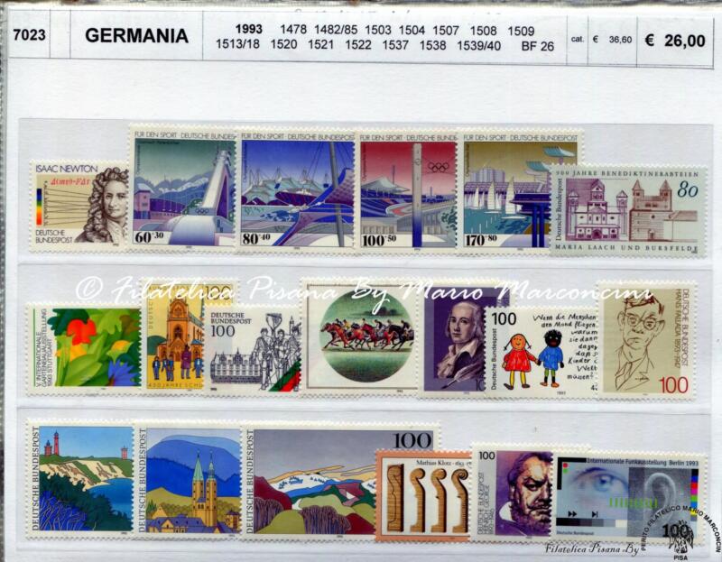 Francobolli Germania Anno 1993 Varie emissioni