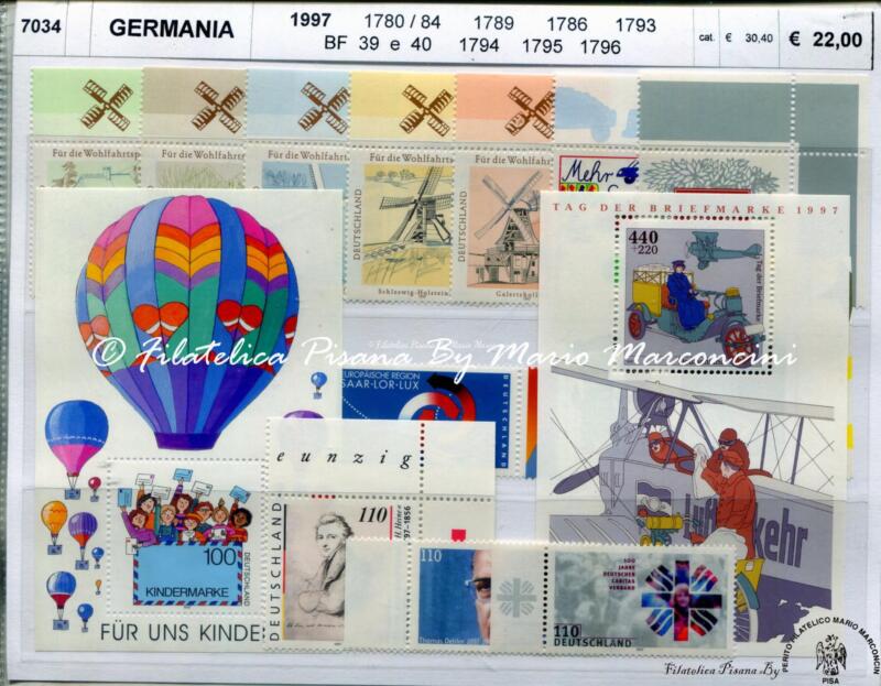 Francobolli e Foglietti Germania Anno 1997 Varie emissioni Tematiche Personaggi Illustri, Aerei
