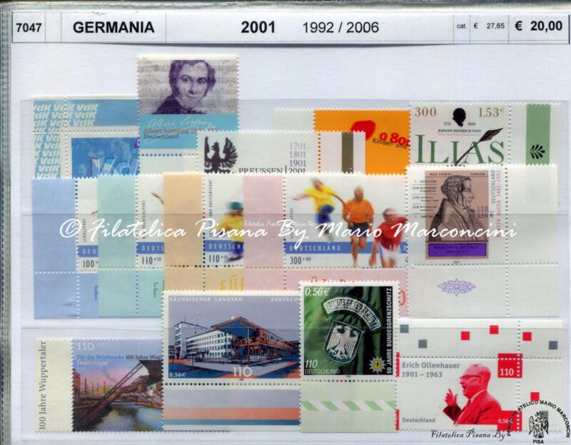 Francobolli Germania Anno 2001 Varie emissioni