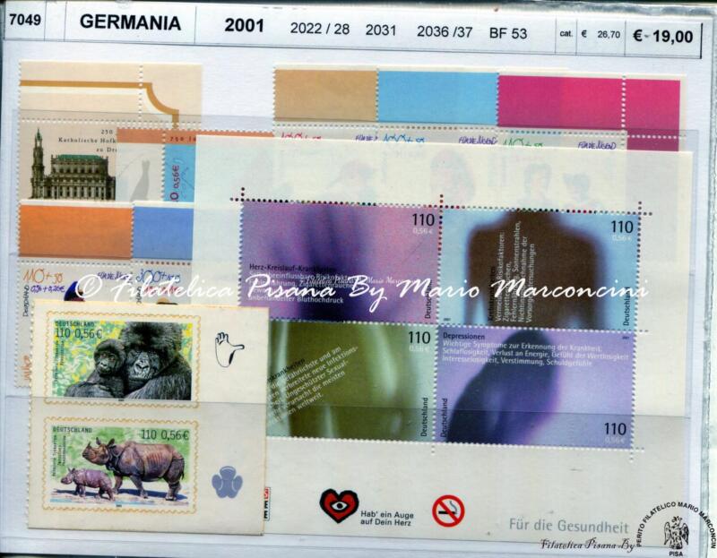 Francobolli Foglietto Germania Anno 2001 Varie emissioni
