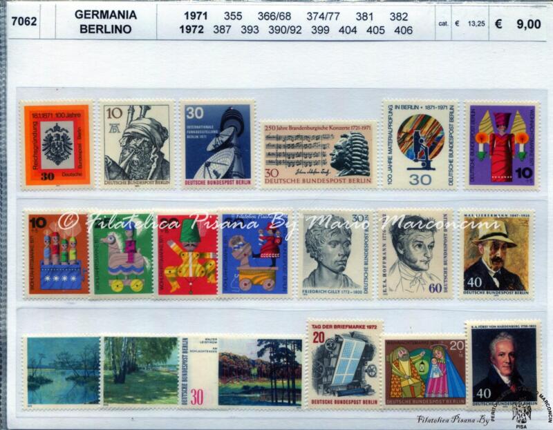 Francobolli Germania  Berlino Anni 1971  e 1972