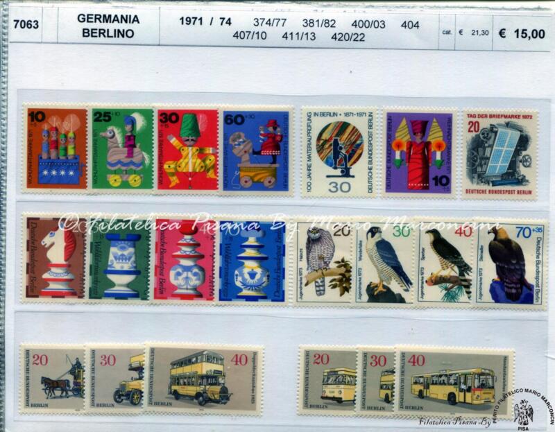 Francobolli Germania Berlino Anni 1971-1974 Varie emissioni
