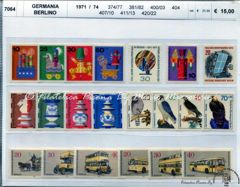 Francobolli Germania Berlino Anni 1971-1974 Varie emissioni