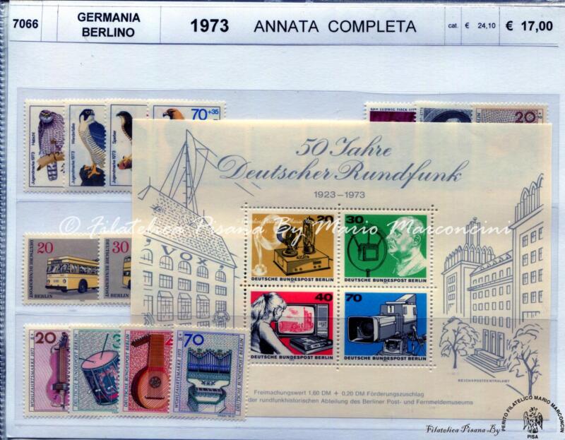 Francobolli Foglietto Germania Berlino Anno 1973 Annata completa