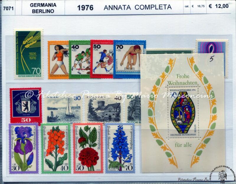 Francobolli Foglietto Germania Berlino Anno 1976 Annata completa