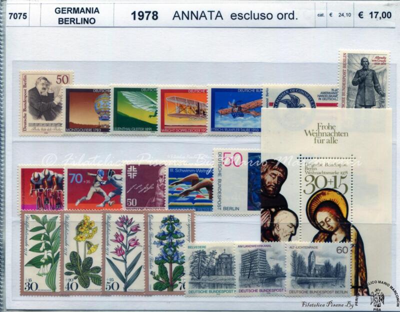 Francobolli Foglietto Germania Berlino Anno 1978 Annata completa Escluso Serie Ordinaria