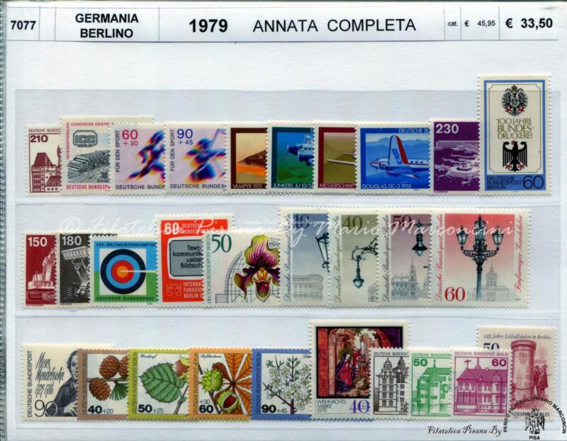 Francobolli Germania Berlino Anno 1979 Annata completa