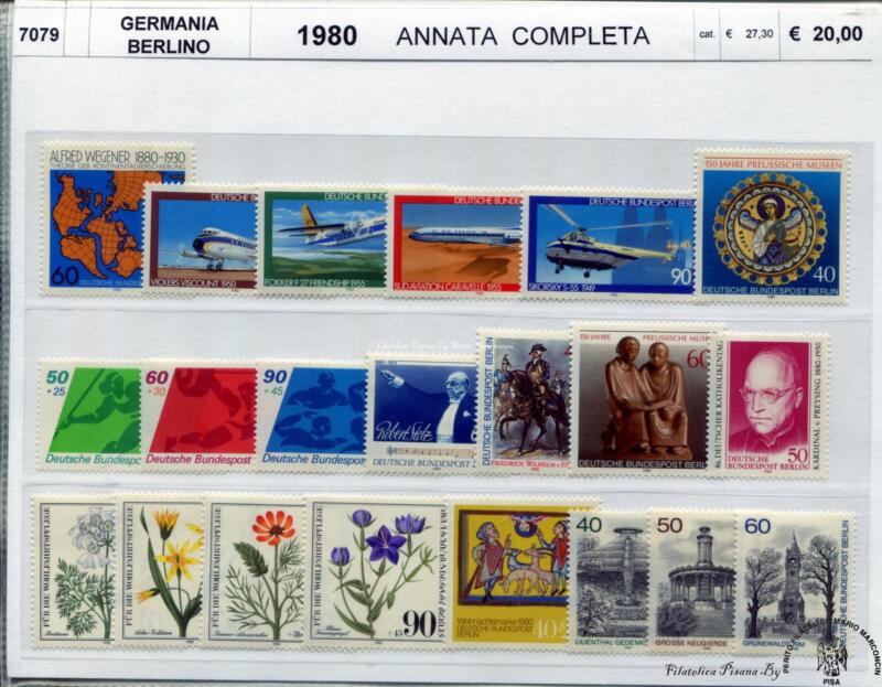 Francobolli Germania Berlino Anno 1980 Annata completa