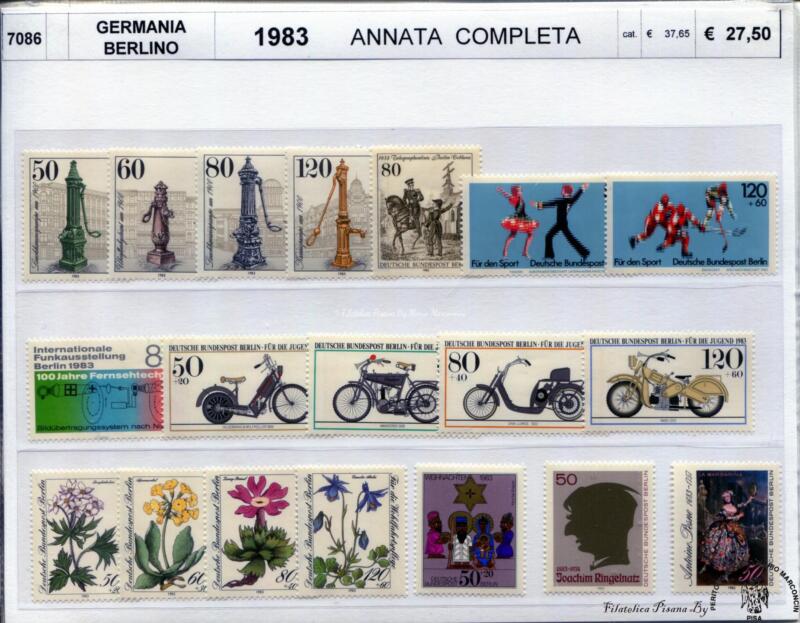 Francobolli Germania Berlino Anno 1983 Annata completa