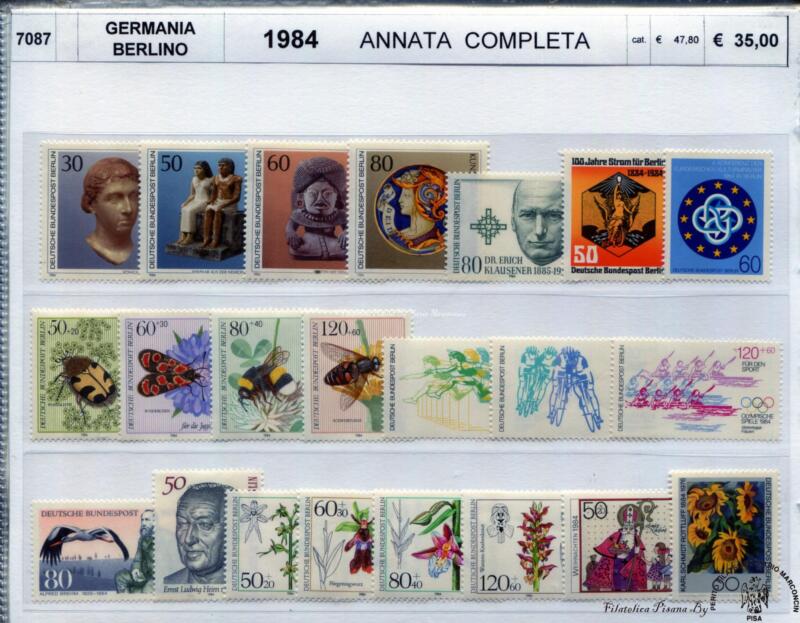 Francobolli Germania Berlino Anno 1984 Annata completa