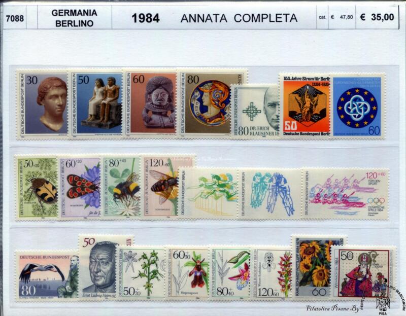 Francobolli Germania Berlino Anno 1984 Annata completa