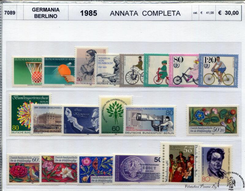 Francobolli Germania Berlino Anno 1985 Annata completa