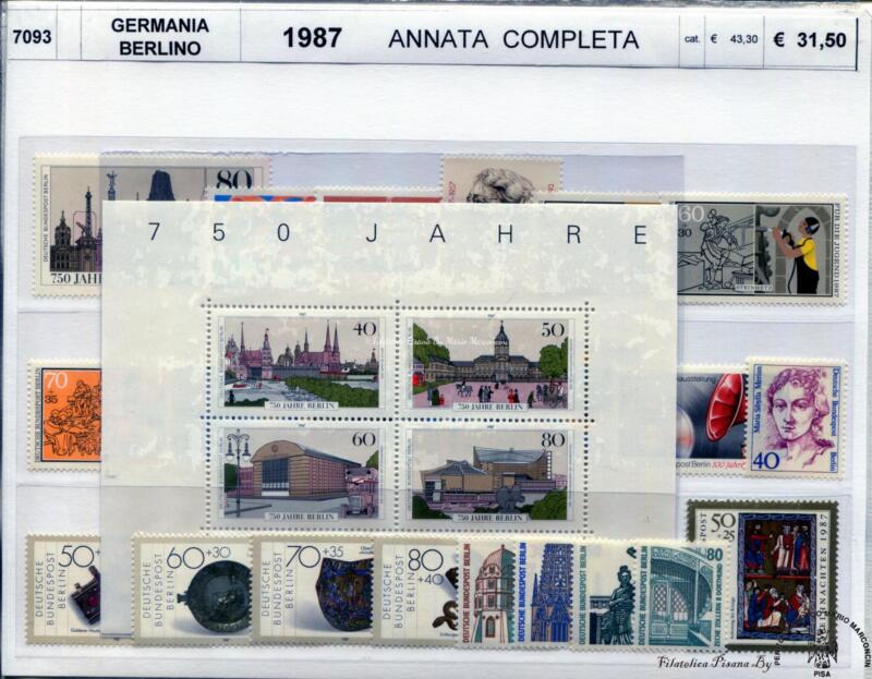 Francobolli Germania Berlino Anno 1987 Annata completa