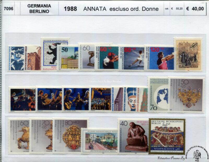 Francobolli Germania Berlino Anno 1988 Annata completa Escluso Serie Ordinaria