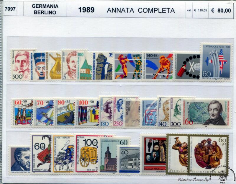 Francobolli Germania Berlino Anno 1989 Annata completa