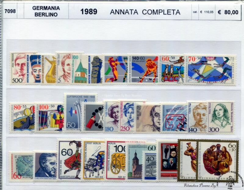 Francobolli Germania Berlino Anno 1989 Annata completa