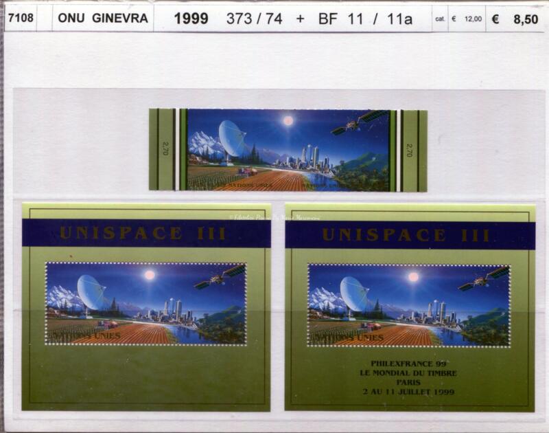 Francobolli Foglietti Nazioni Unite Ginevra Anno 1999 Tematica Spazio