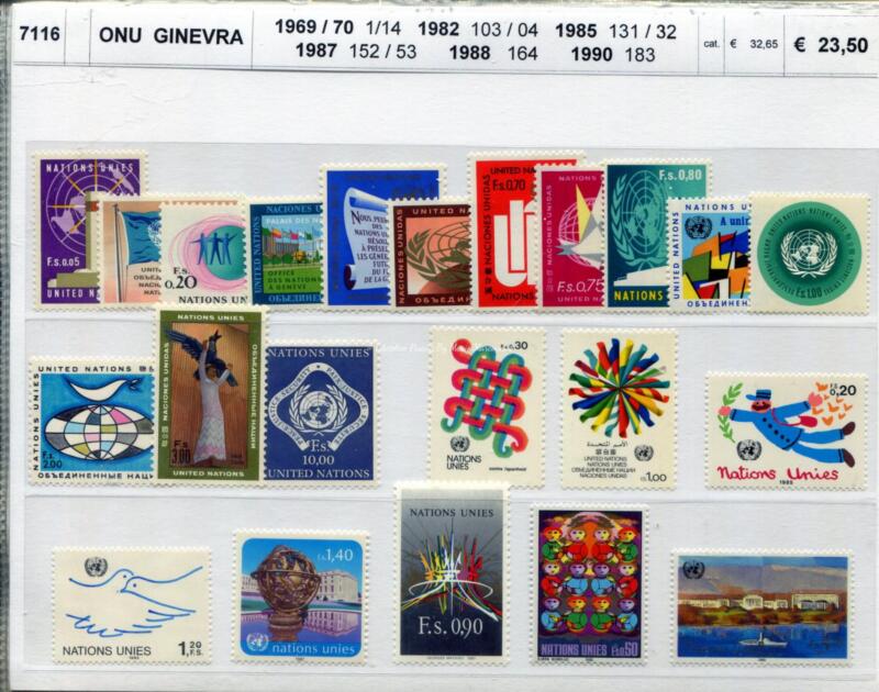 Francobolli Nazioni Unite Ginevra Anni 1969-1990 Varie emissioni