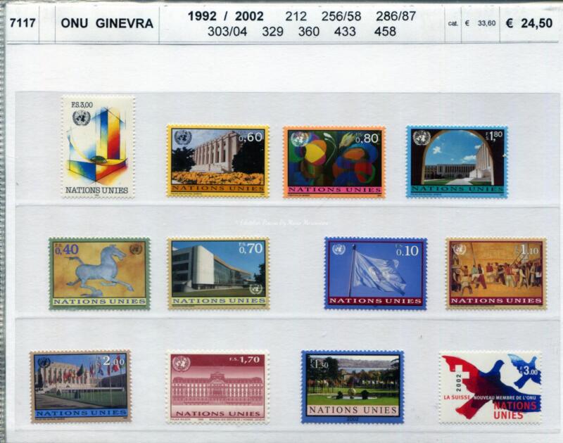 Francobolli Nazioni Unite Ginevra Anni 1992-2002 Varie emissioni