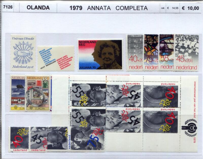 Francobolli Foglietti Olanda Anno 1979 Annata completa
