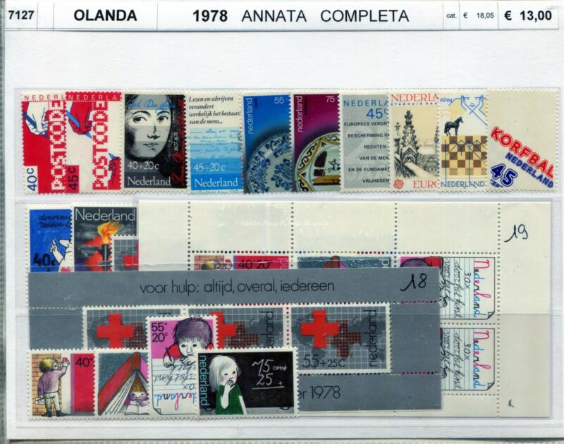 Francobolli Foglietti Olanda Anno 1978 Annata completa